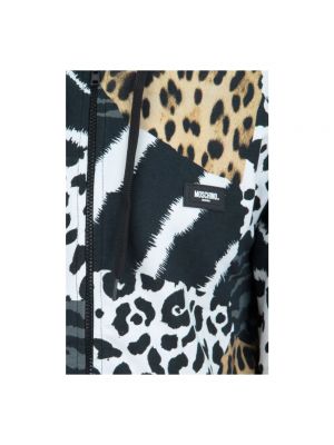 Sudadera con capucha leopardo Moschino negro