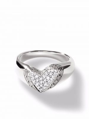 С ромбами с бриллиантом кольцо классическое John Hardy, серебряный