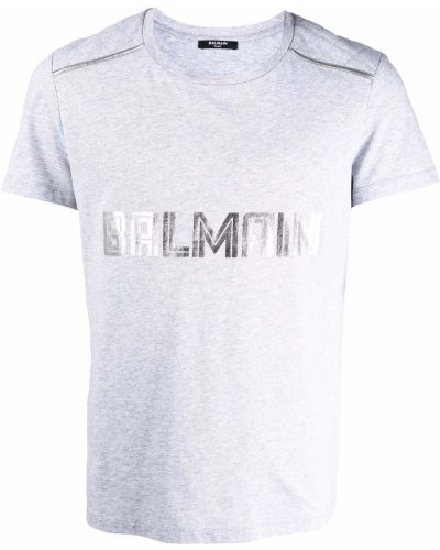 Camiseta con estampado Balmain gris