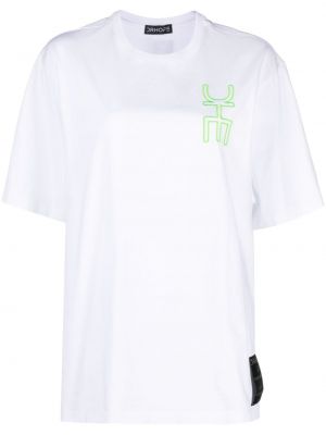 T-shirt brodé en coton Drhope blanc