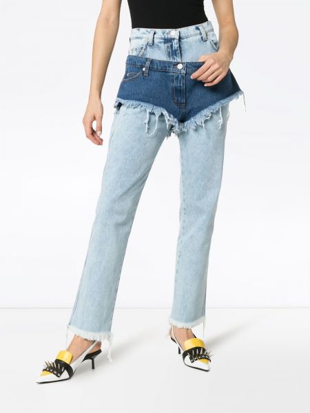 Straight fit džíny s vysokým pasem Natasha Zinko modré
