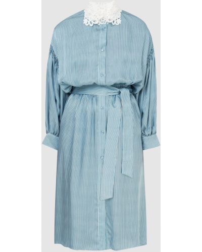 Шовкове сорочка Сукня в смужку Ermanno Scervino, синє