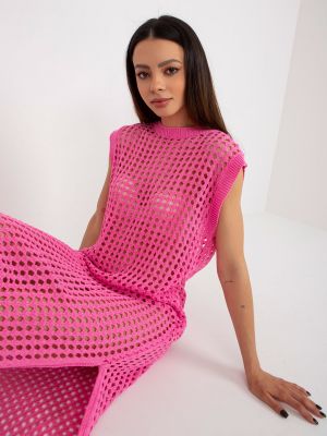 Áttört kötött ruha Fashionhunters rózsaszín