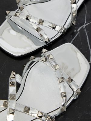 Sandale din piele Valentino Garavani argintiu