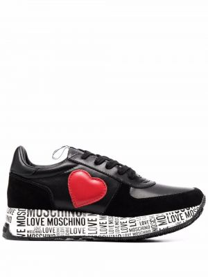 Кроссовки на платформе с заплатками Love Moschino