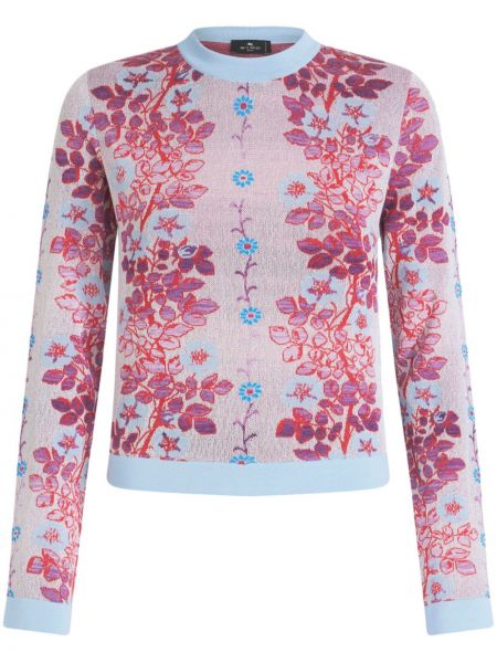 Jacquard bluza s cvjetnim printom s okruglim izrezom Etro