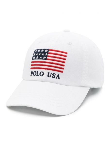 Lininis siuvinėtas kepurė su snapeliu Polo Ralph Lauren