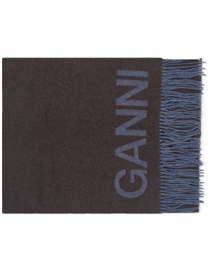 Шерстяной шарф с бахромой Ganni