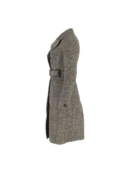 Abrigo cruzado de lana retro Burberry Vintage gris