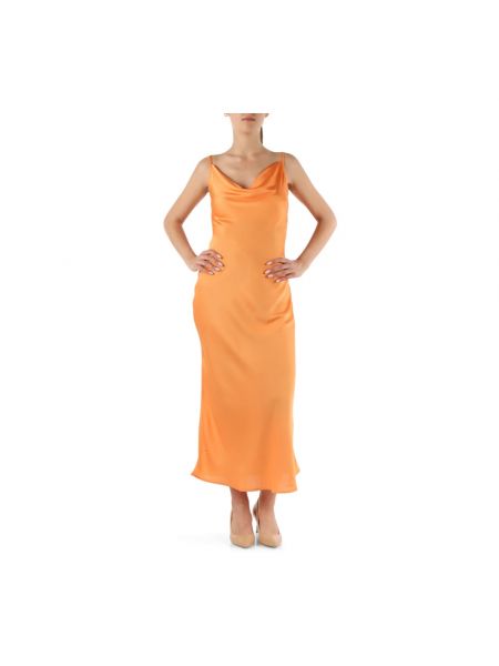 Sukienka midi Guess pomarańczowa