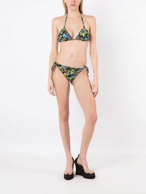 Bikini ar apdruku ar tropisku rakstu Amir Slama melns