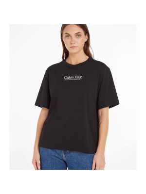 Camiseta manga corta de cuello redondo Calvin Klein negro