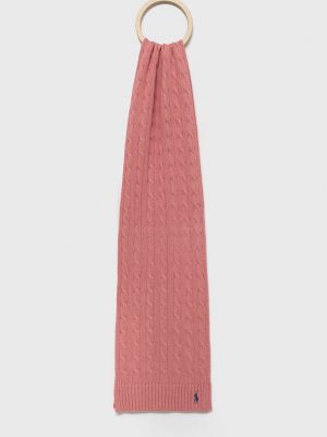 Pamučni šal jednobojni Polo Ralph Lauren ružičasta