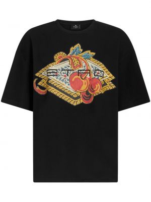 T-shirt con stampa Etro nero