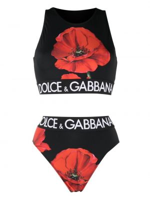 Trykt floral bikini Dolce & Gabbana svart