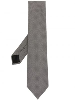 Svilena kravata z vezenjem Givenchy siva