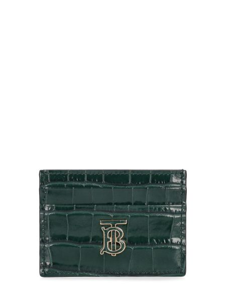 Cartera de cuero Burberry verde