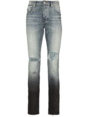 Skinny džíny s oděrkami s přechodem barev Purple Brand