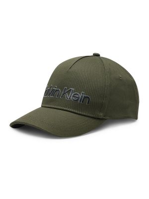 Usnjena kapa s šiltom Calvin Klein zelena