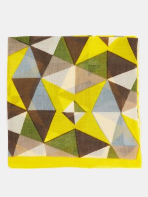 Шерстяной шарф с принтом с геометрическим узором Abbacino желтый
