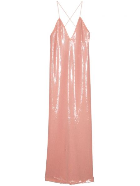 Φόρεμα με τιράντες με παγιέτες Nº21 ροζ
