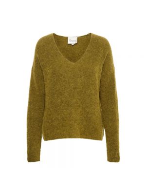 Sweter w kolorze melanż My Essential Wardrobe zielony