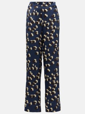 Pantaloni de mătase Asceno albastru