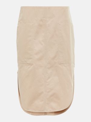 Bavlněné midi sukně Totême béžové