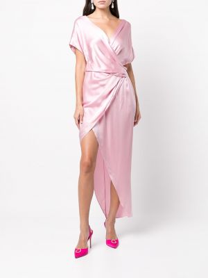 Vestido de cóctel de seda Michelle Mason rosa