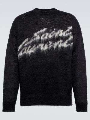 Пуловер от мохер Saint Laurent черно