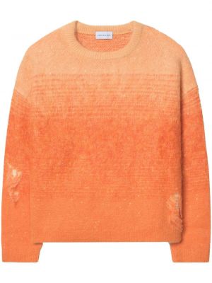 Pomarańczowy sweter gradientowy z okrągłym dekoltem John Elliott