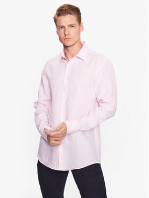 Slim fit košile Boss růžová