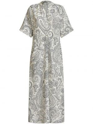 Mini šaty s potlačou s paisley vzorom Etro biela