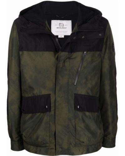 Giacca a vento con stampa tie-dye Woolrich verde