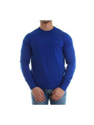Sweter z okrągłym dekoltem Emporio Armani niebieski