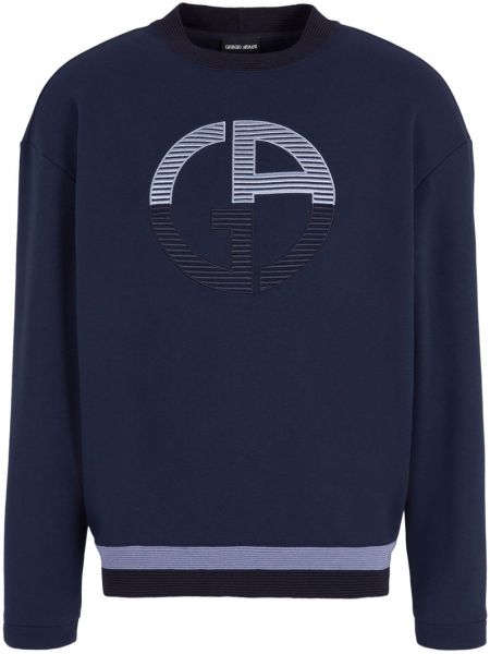 Broderet sweatshirt Giorgio Armani blå