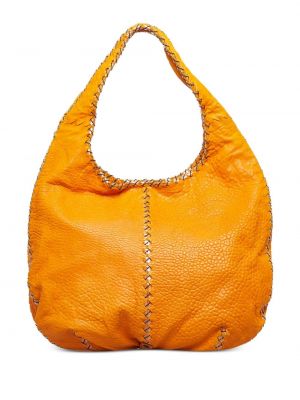 Čipkovaná šnurovacia nákupná taška Bottega Veneta Pre-owned oranžová
