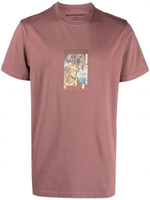T-shirt con stampa Maharishi viola