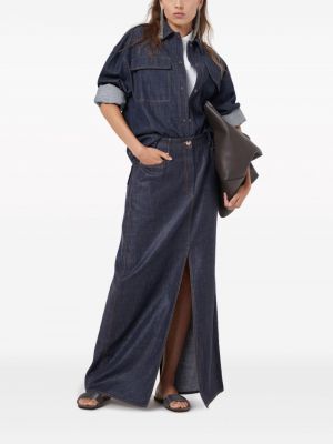 Džínová sukně Brunello Cucinelli modré