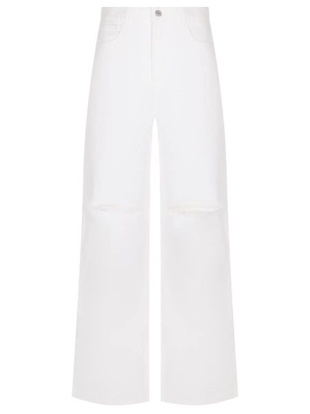 Хлопковые прямые джинсы Forte Dei Marmi Couture белые