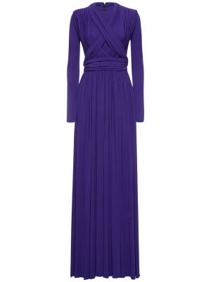 Drapované džerzej viskózové dlouhé šaty Giambattista Valli fialová
