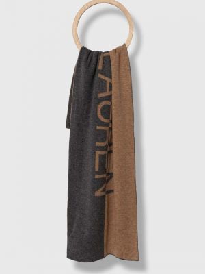 Вълнен шал с апликация Lauren Ralph Lauren сиво