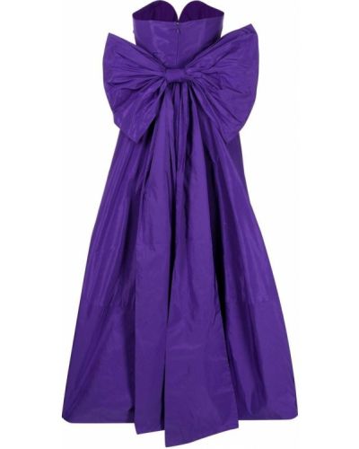 Jedwabna sukienka wieczorowa z kokardką oversize Bambah fioletowa