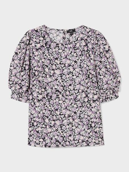 Блуза з коротким рукавом C&a фіолетова