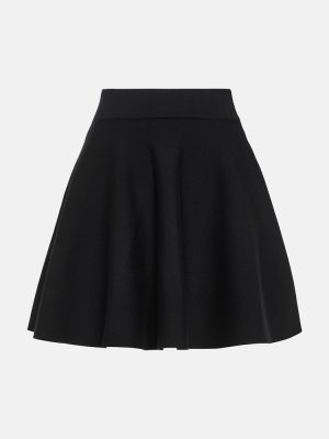 Mini falda de lana Nina Ricci negro