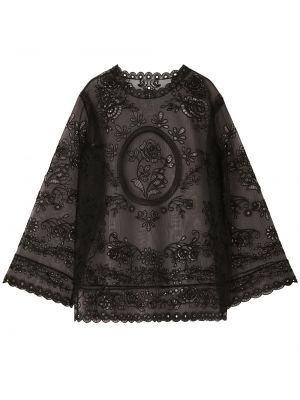 Krajkové průsvitné šaty Dolce & Gabbana černé