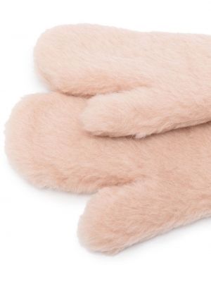 Slip on vlněné rukavice Max Mara Vintage růžové