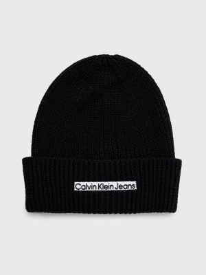 Шерстяная шапка Calvin Klein Jeans черная