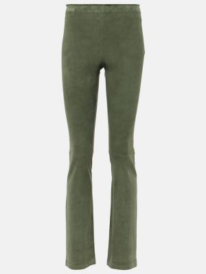 Zelené kožené kalhoty Stouls