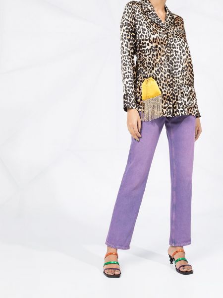 Camisa con botones con estampado leopardo Ganni